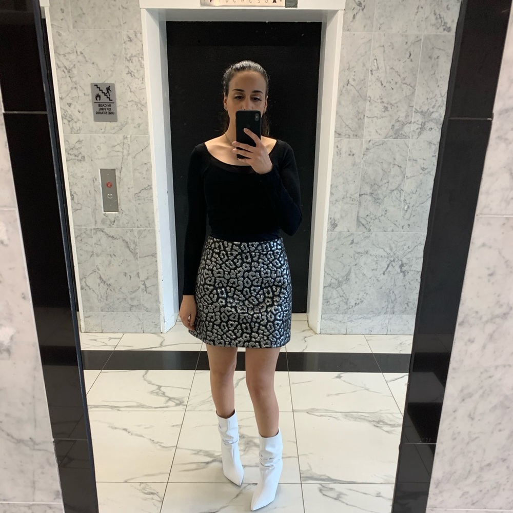 Silver and black short Michael Kors skirt